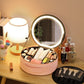 Smart LED Makeup Bag With Mirror Lights - Large Capacity Women Beauty Bag  - PU Leather Travel Organizers Cosmetic Case