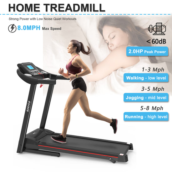 Radiance Fitshow App Home Foldable Treadmill With Incline, Folding Treadmill For Home Workout, Electric Walking Running Treadmill Machine 5 LCD Screen 250 LB Capacity Bluetooth Music