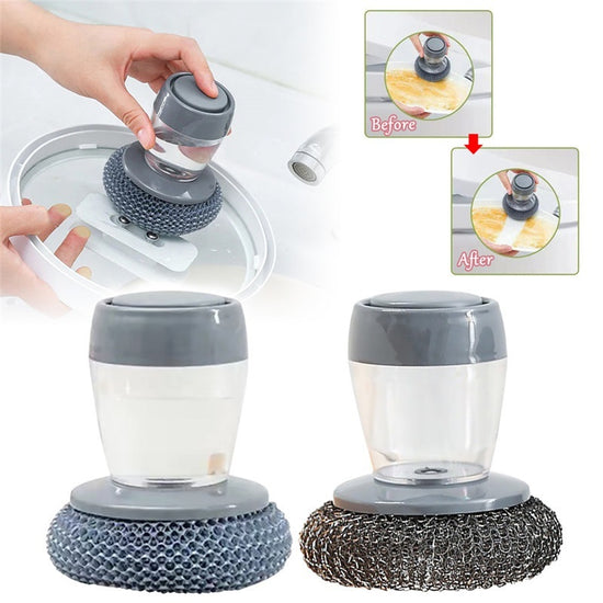 Radiance Kitchen Soap Dispensing Palm Brush Cleaner Push-type Brush Kitchen Detergent Tools