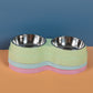 Double Pet Bowls Dog Food Water Feeder Stainless Steel Pet Drinking Dish Feeder Cat Puppy Feeding Supplies Small Dog Accessories