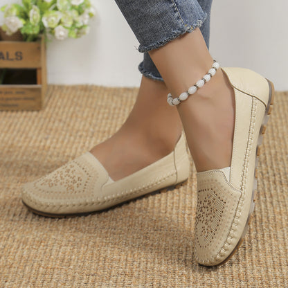 Handmade Stitching Gommino Solid Color Casual Women&