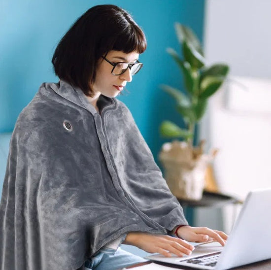 USB Heated Blanket Electric Heated Blanket Heated Poncho Shawl Wrap Throw With Zipper Washable For Home Office