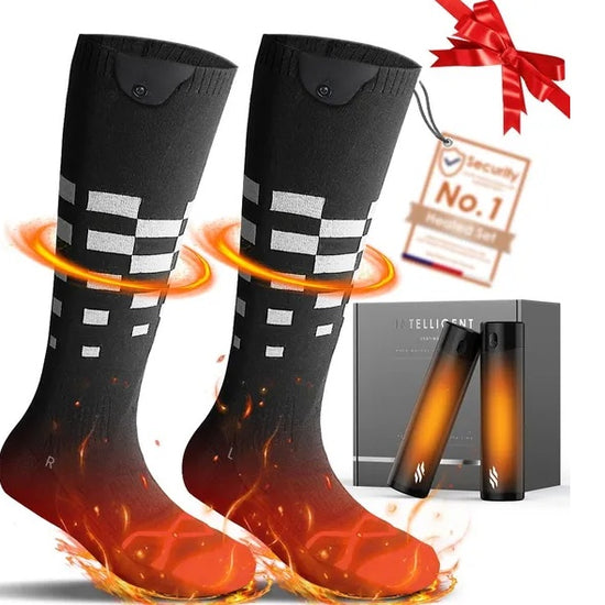 Heated Set Rechargeable - Heated Socks And Hand Warmers for Men & Women - 2 Packs 6000mAh Electric Foot Warmers - Gifts For Camping, Hunting, Fishing And Outdoor Activities - Christmas Stocking Stuffers